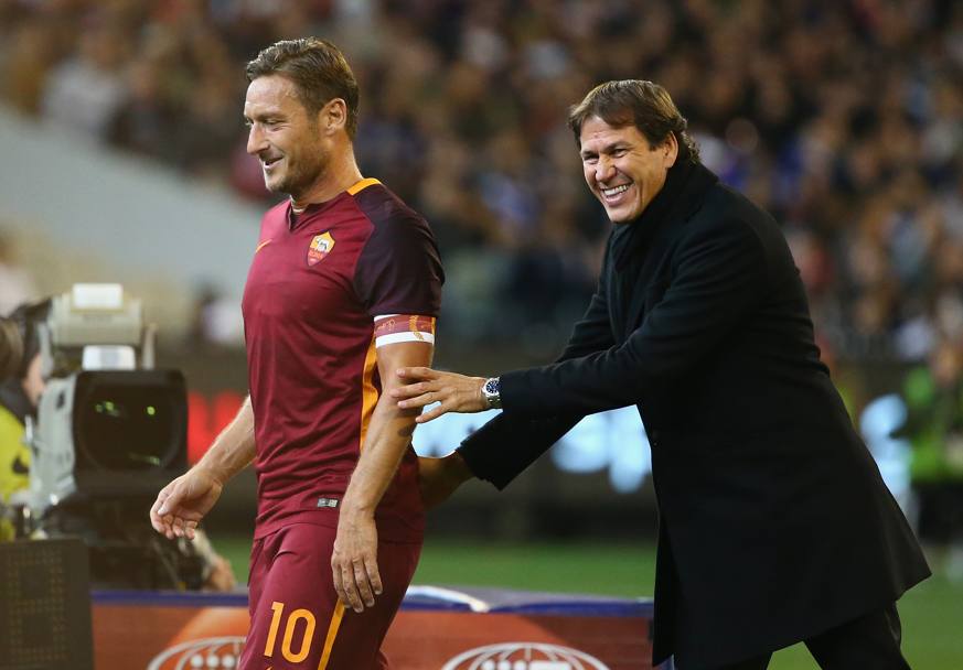 Francesco Totti e il tecnico Rudi Garcia (Getty Images)